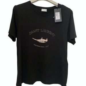 Saint Laurent black free bird tour tshirt